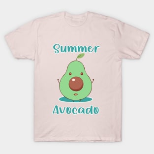 Summer Avocado Kawaii Style Cute Vegan Fresh Healthy Food T-shirt T-Shirt